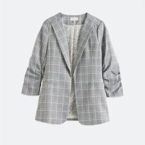 Skies Are Blue Checkered Gray Blazer